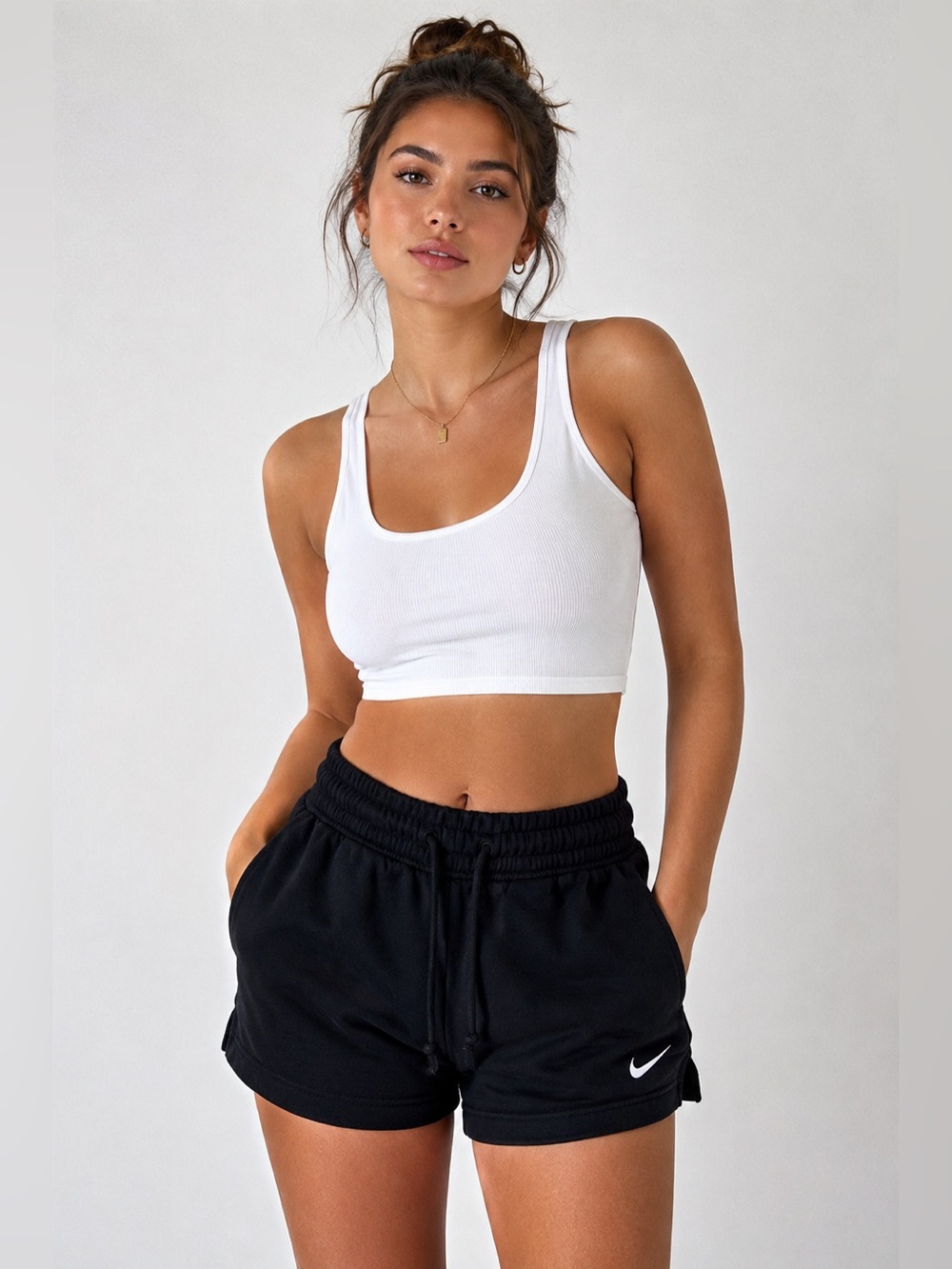 Nike Club Fleece Shorts XS Black Athletic Drawstring
